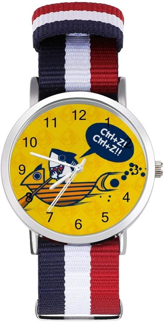 Amazon クレイジーサメ Ctrl Z腕時計 レディース 時計 おしゃれ ホワイト文字盤 薄型 軽量 編みナイロン製 調節可能なストラップ 学生 高校生 レディース腕時計 腕時計 通販