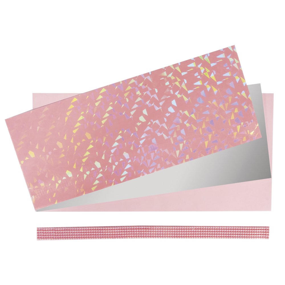 Rayher Wax Sheets for Candle Making and Crafting, 8 Piece Wax Embellishment for Candles, Decorative Wax in Silver and Pink Shades, 20cm, 31567262