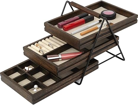 XJZJ Caja de joyería, Caja de Almacenamiento Retro Creativa Hecha a