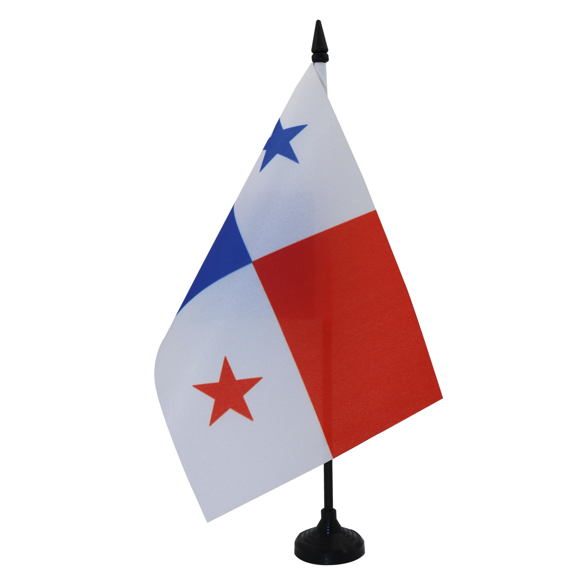 AZ FLAG Panama Table Flag 5'' x 8'' - Panamanian Office Decoration 100% Polyester 21 x 14 cm - Mini Desk Flag with Pole and Black Plastic Base โ image 1