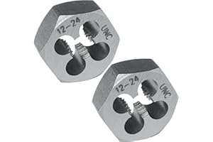 JALJA 12-24 Hex Die 2 Pcs Right Hand Thread Repair Tool Alloy Steel Hexagonal Die for External Thread Cutting and Screw Thread Restoring in Metalworking and Machinery