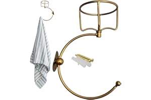 Hand Towel Rack, Hand Towel Hook with Vintage Candle Holder, Kitchen Hanger Wall Mounted Farmhouse Handtowel Ring, TowelHook 