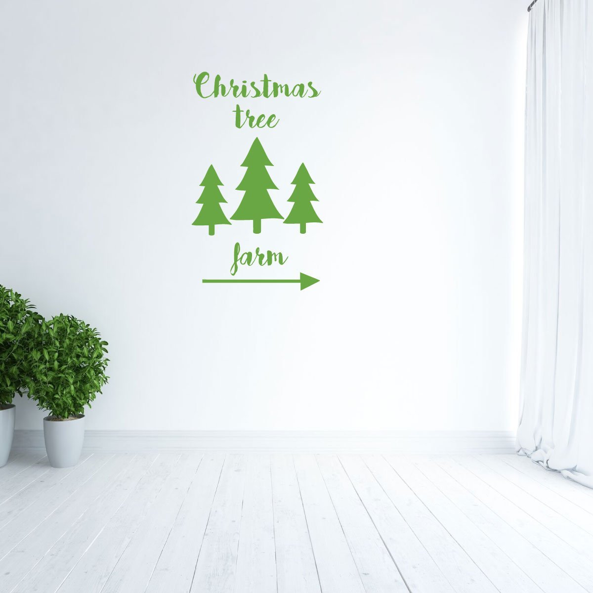 Amazon Com Christmas Tree Wall Decals Christmas Tree Farm Sign Holiday Vinyl Stickers For Living Room Or Home Decor Handmade