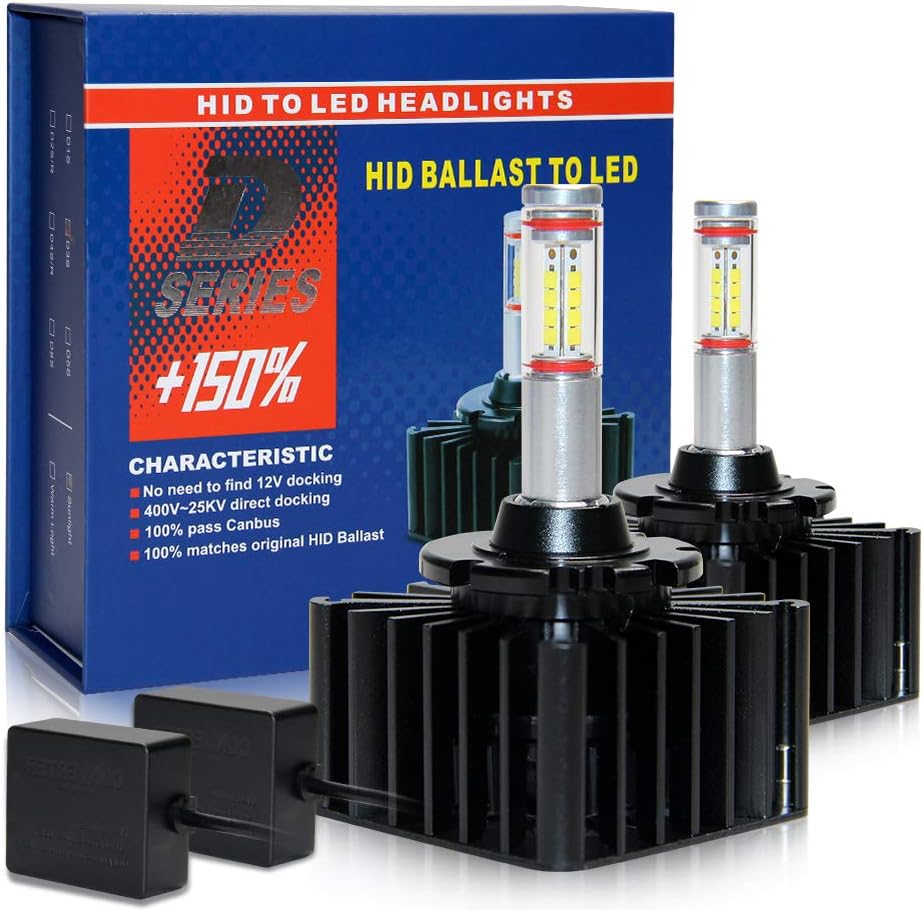 D3S Led Headlight Bulbs Conversion Kit 35W 100 Decoding 360° Luminous