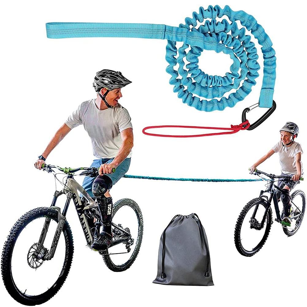TeTupGa Bicycle Tow Rope Belt Strap Mountain Bike Parent-Child Pull Reflective Traction Portable Outdoor MTB Elastic Bicycle For Adult Kids Children (Blue) — image 1