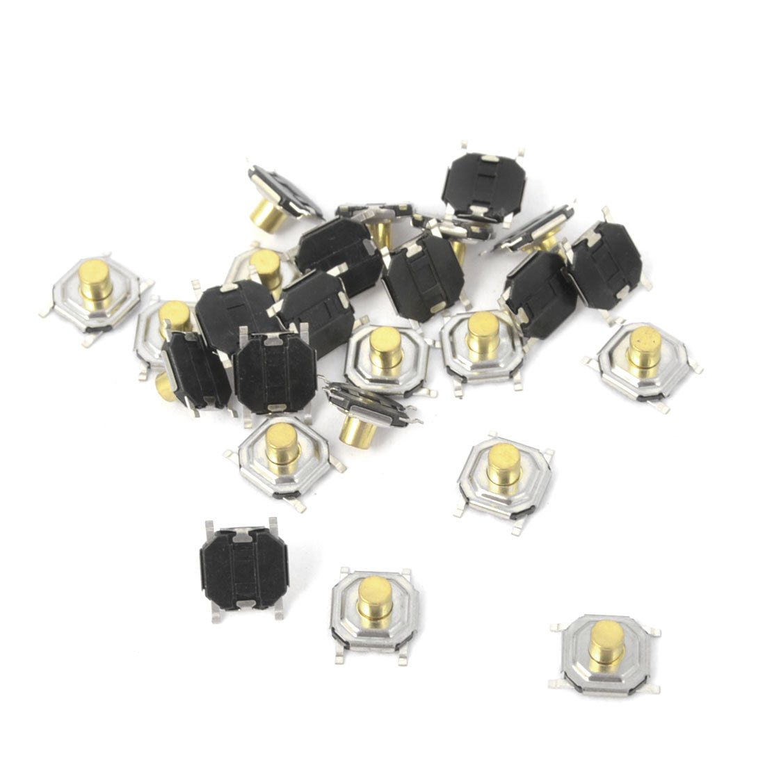Sourcingmap 25Pcs Momentary Tact Tactile Push Button Switch 5mmx5mmx3mm 4-pin