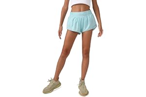 MCEDAR Girls Athletic Shorts with Liner, Quick-Dry Lightweight Active Workout Sports Running Shorts with Zip Pocket