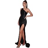 ADYCE Formal Dresses for Women Cocktail Wedding Guest Satin One Shoulder Maxi Party Prom Sexy Corset Bodycon Evening Gowns