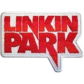 Linkin Park Woven Logo Iron On Patch, White/Red, One size