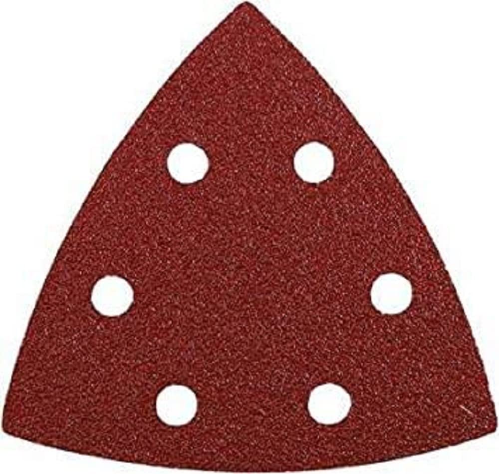 kwb Quick-Stick sanding triangles - for delta sanders K 60, K 120, K 180, for wood and metal, 93 mm, aluminium oxide, perforated with velcro (20 pcs. - economy pack)
