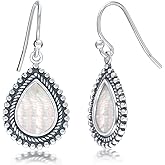 Charmsy 925 Sterling Silver Antique Mother of Pearl Drop Earrings for Women