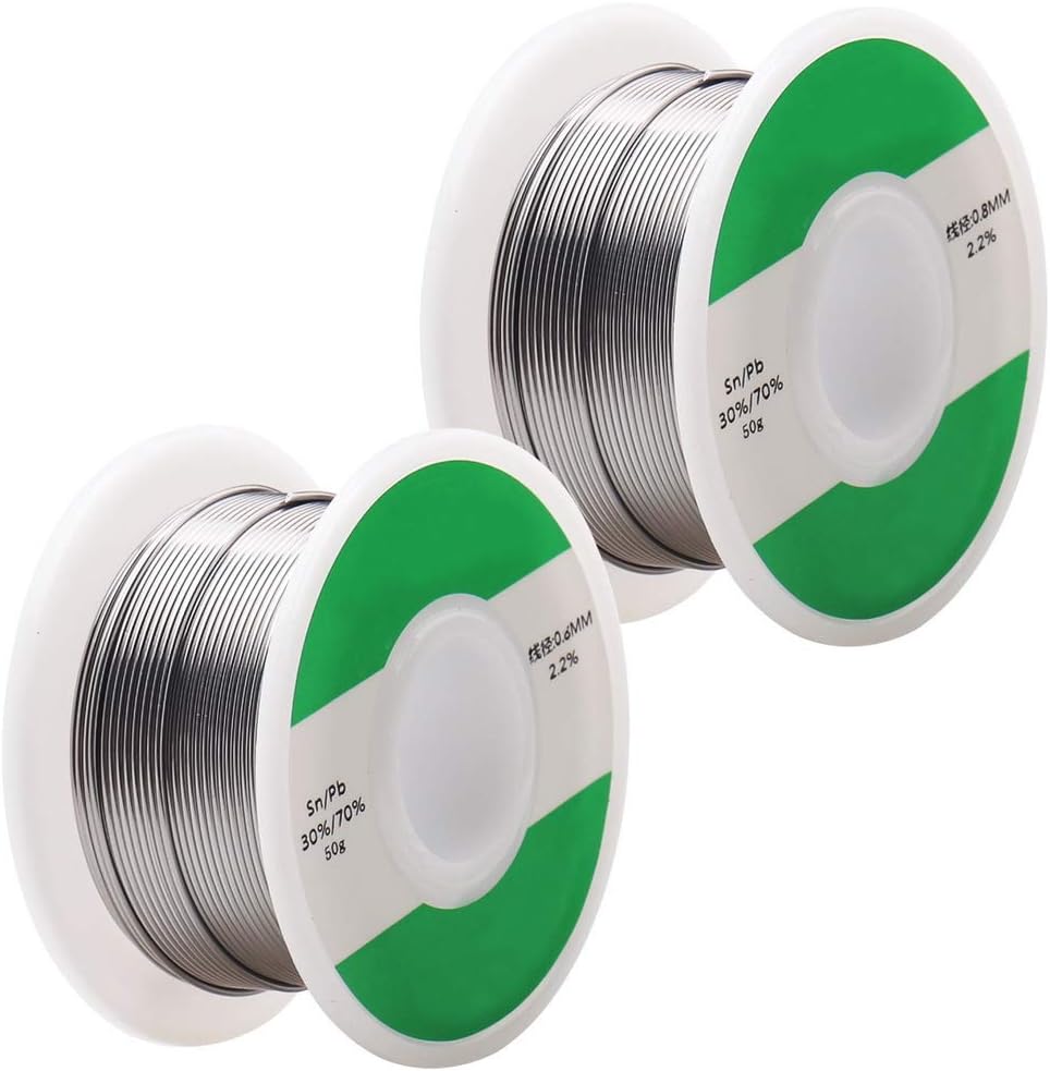 kuou 2 Pack Solder Wire, Lead Free Solder Wire with Rosin Core Solder