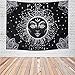 Racunbula Sun and Moon Tapestry Burning Sun with Star Tapestry Psychedelic Black and White Mystic Wall Tapestry for Bedroom