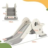 AIYAPLAY Kids 3-in-1 Toddler Slide Climber Basketball Hoop Indoor Foldable view 7