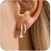 Gold Hoop Earrings for Women Trendy,Dainty Pearl Earrings Set 14K Gold Plated Huggie Earrings for Women Gold Stud Earrings Stack Small Cute Cartilage Hoop Earrings Jewelry for Women