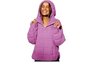 Feunu Puffer Pullover Jacket Womens Quilted Lightweight Jacket Dolman Hoodies Padded Coat Warm Winter Down Jackets Outwear