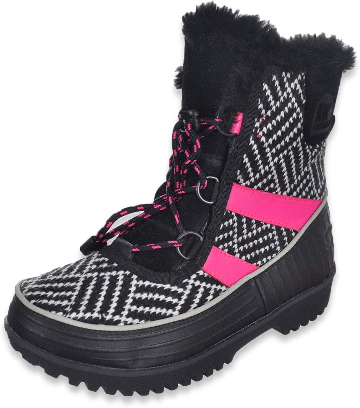Sorel Girls' Tivoli II Boots (Youth Sizes 17) Black/Pink, 1 Youth