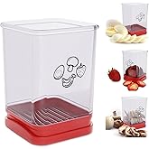 Tewodila Fruit Slicer Cup, Speed Cutter for Strawberry Banana Grape Egg, Stainless Steel Vegetable Cutting Kitchen Gadget, Ki