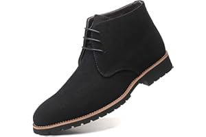 Santimon Men's Suede Leather Lace Up Oxfords Chukka Ankle Boots