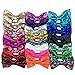 XIMA 25pcs 5'' Large Messy Sequin Knot Hair Bows Embroideried Sequin Hair Bows With Clip for Hair Accessories (mixcolors)