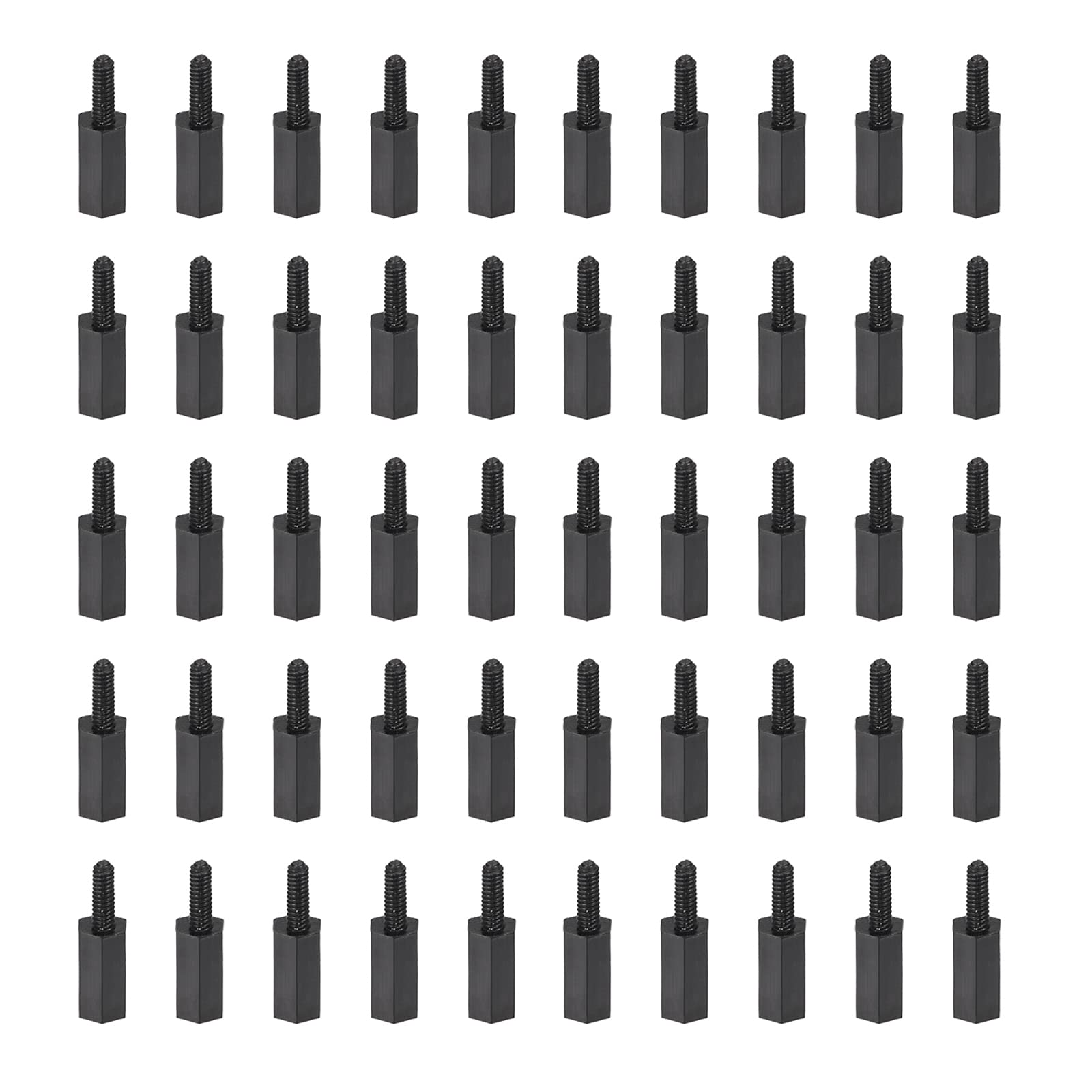 YOKIVE 150 Pcs M2 Standoff Screws, Nylon Hex PCB Standoffs with High Insulation Effect, Keep Height Consistent, Great for Motherboard (Black, 8mm+6mm)
