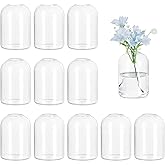 Hewory Glass Bud Vases for Centerpieces: Set of 12 Blown Clear Small Vase Bulk, Mini Cute Flower Vase for Floral Arrangement, Modern Decorations for Wedding Party Event Table Decor, 3.7"(H)×2.75"(D)