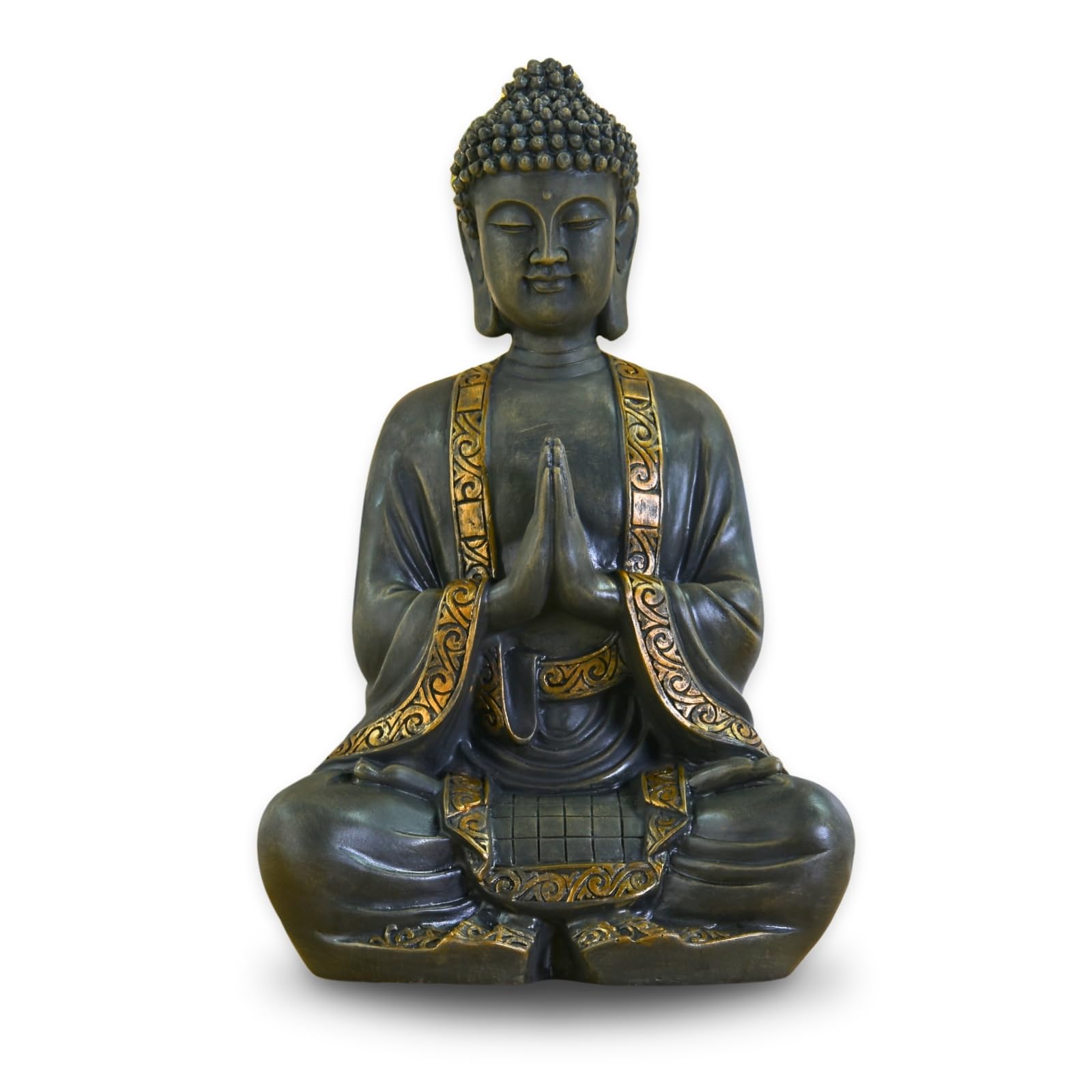 zen 'Light big statue Buddha mediation, resin, Bonze, 37.5x 15 x 24 cm
