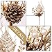 Valery Madelyn 6 Pcs Gold Glitter Christmas Picks with Artificial Pine Cone and Leaves for Christmas Tree Flower Arrangements Wreaths and Holiday Decorations- 12inch