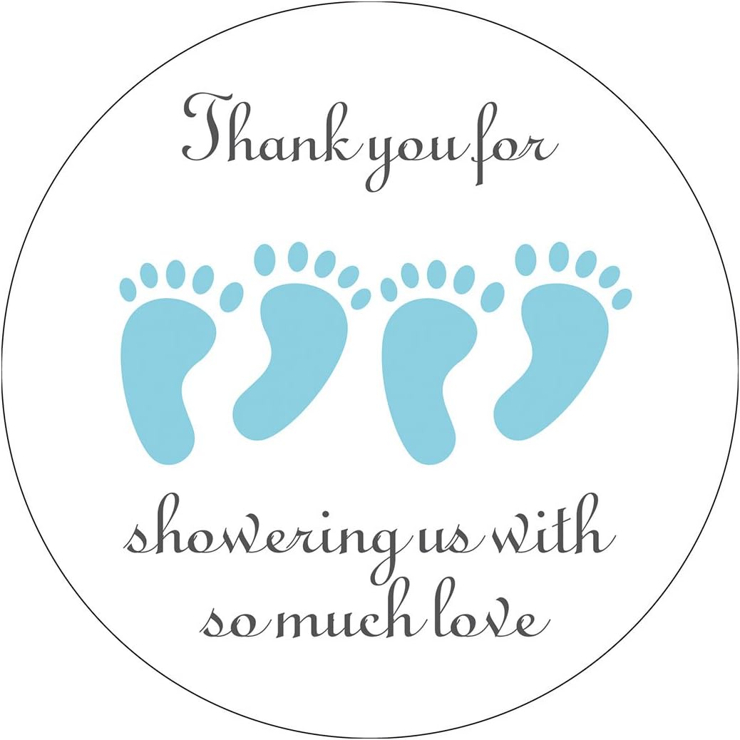 Amazoncom Magjuche Blue Its Twins Thank You For Coming Baby Shower Stickers