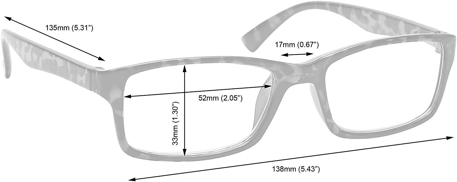 OPULIZE PEP Classic Reading Glasses for Women Men Scratch Resistant Rectangular Frame with Spring Hinges, Black +3.5 (Pack of 2) - Image 3