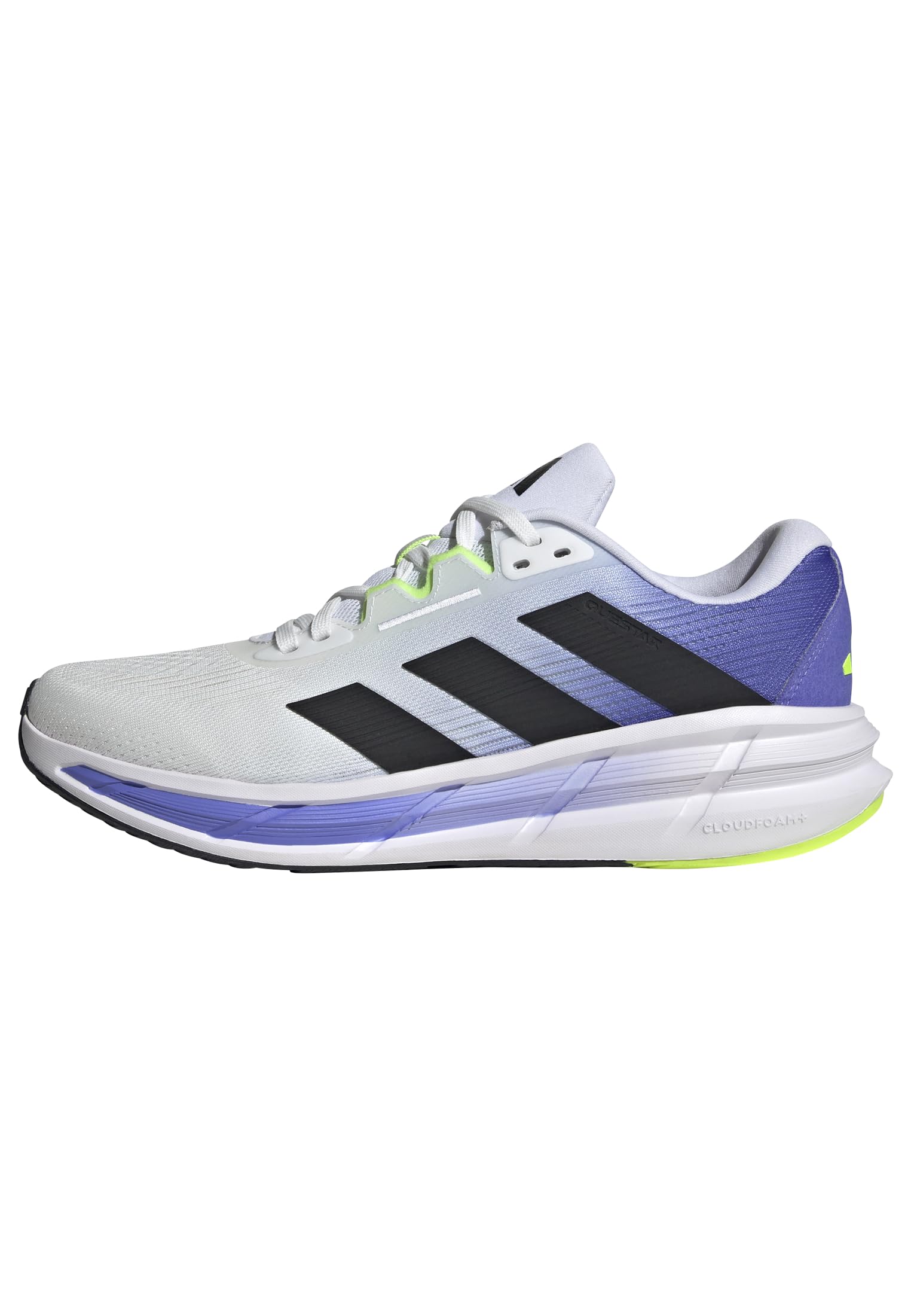 Adidas Mens Questar 3 Running, White/Black/Cobalt Blue, 4.5 Image