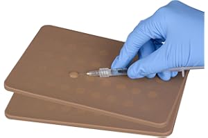 Ultrassist Intradermal Injection Training Pads Dark Skin with 64 Injection Spots, Injection Practice Pad for Medical Student, Artificial Skin-Like Practice Pad (for Training Use Only)
