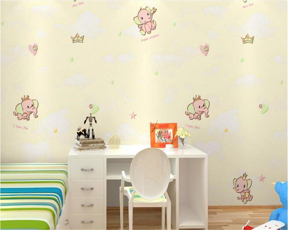 CNMDGBWY 3D Papier Peint Relief Elephant Like Non-Woven Warm Pastoral Children'S Room Wallpaper Papel De Parede Hudas Beauty,B