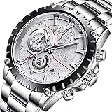 Mens Watches Full Steel Waterproof Sport Analog Quartz Watch Men LIGE Brand Business Black Wristwatch