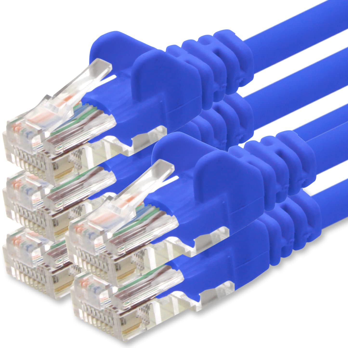 1aTTack.de Network cable Cat.6 - blue - 5X - 0.5m - (set) - CAT6 Ethernet cable Lanka cable 1000 Mbits patch cable