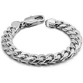 Dankadi Italian Men 925 Sterling Silver Bracelet 8-10-12MM Solid Miami Cuban Link Curb Chain 7" 7.5" 8" 8.5" 9" 9.5" 10" Bangle Man Jewelry Gift