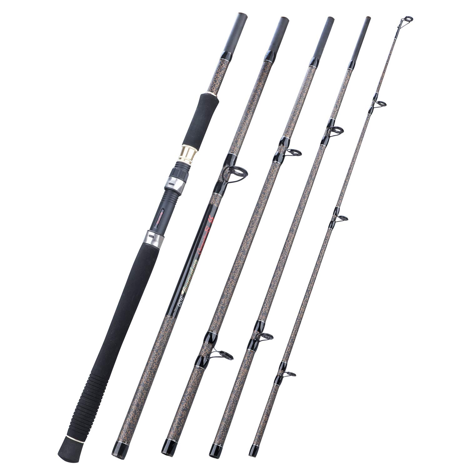 Sougayilang Carp Fishing Rod Carbon Fiber Fishing Rod 3M 5 Section 5 Section Comfortable EVA Handle Saltwater Freshwater 5HD