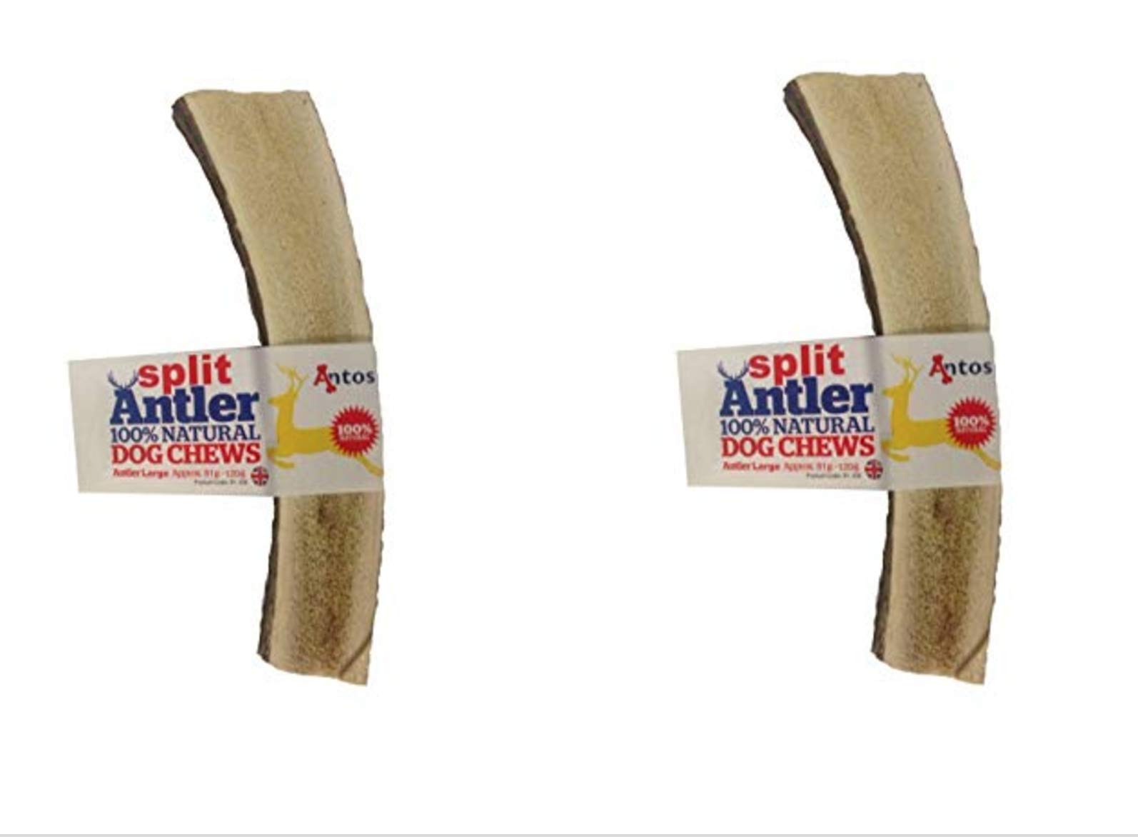 Antos Antler Split Large Chews For Dogs Pack of 2 Split Horns Organic Chew Dog Toy