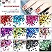 MEILINDS Mixed Color Glitter Acrylic Five Star Sequins Sheet Tips Decoration Nail Art Manicure Kit 12 Colors