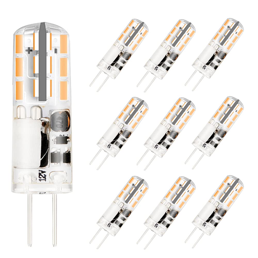 VINBE G4 LED Light Bulb,G4 Mini Capsule Bulbs,2W,Replace 15W-20W Halogen Bulbs,AC DC 12V Warm White(3000K,10pcs)