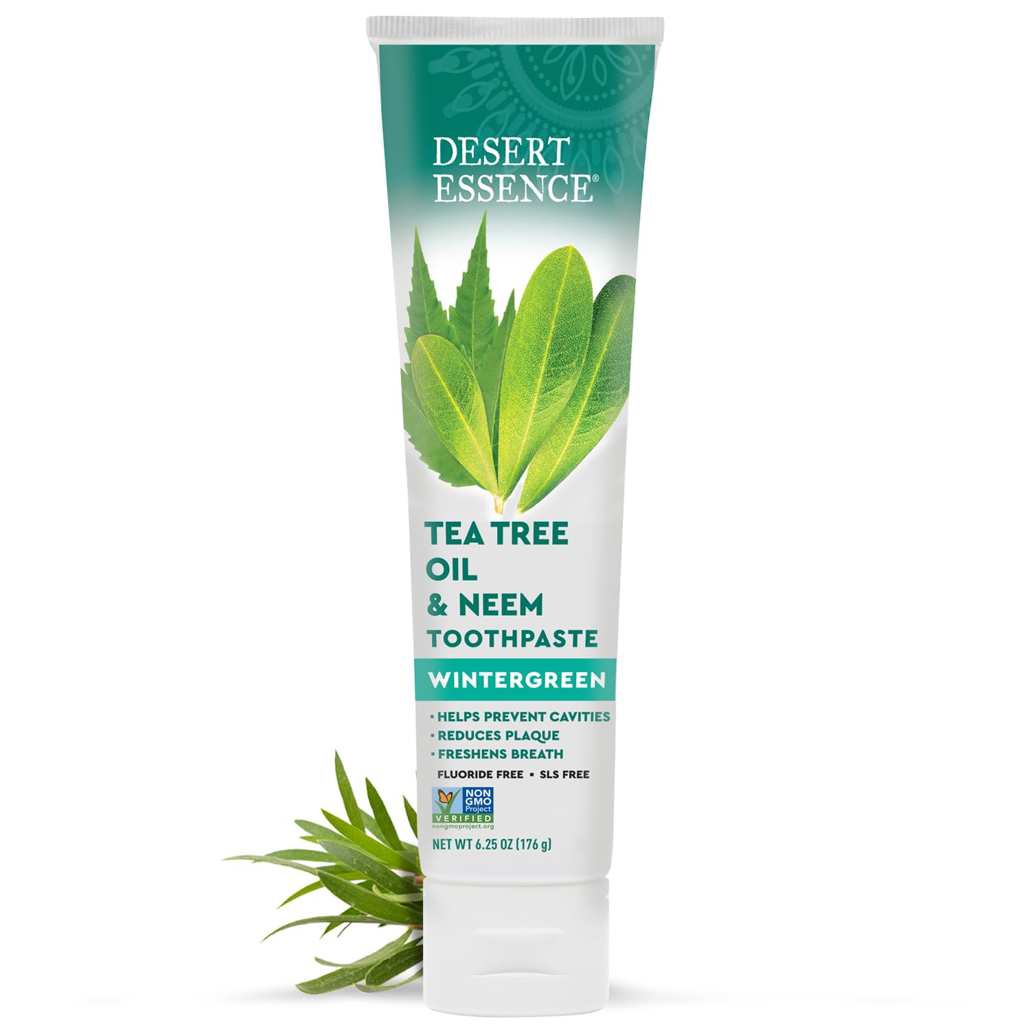 Desert Essence Natural Tea Tree Oil and Neem Toothpaste, 176g (6.25 OZ)