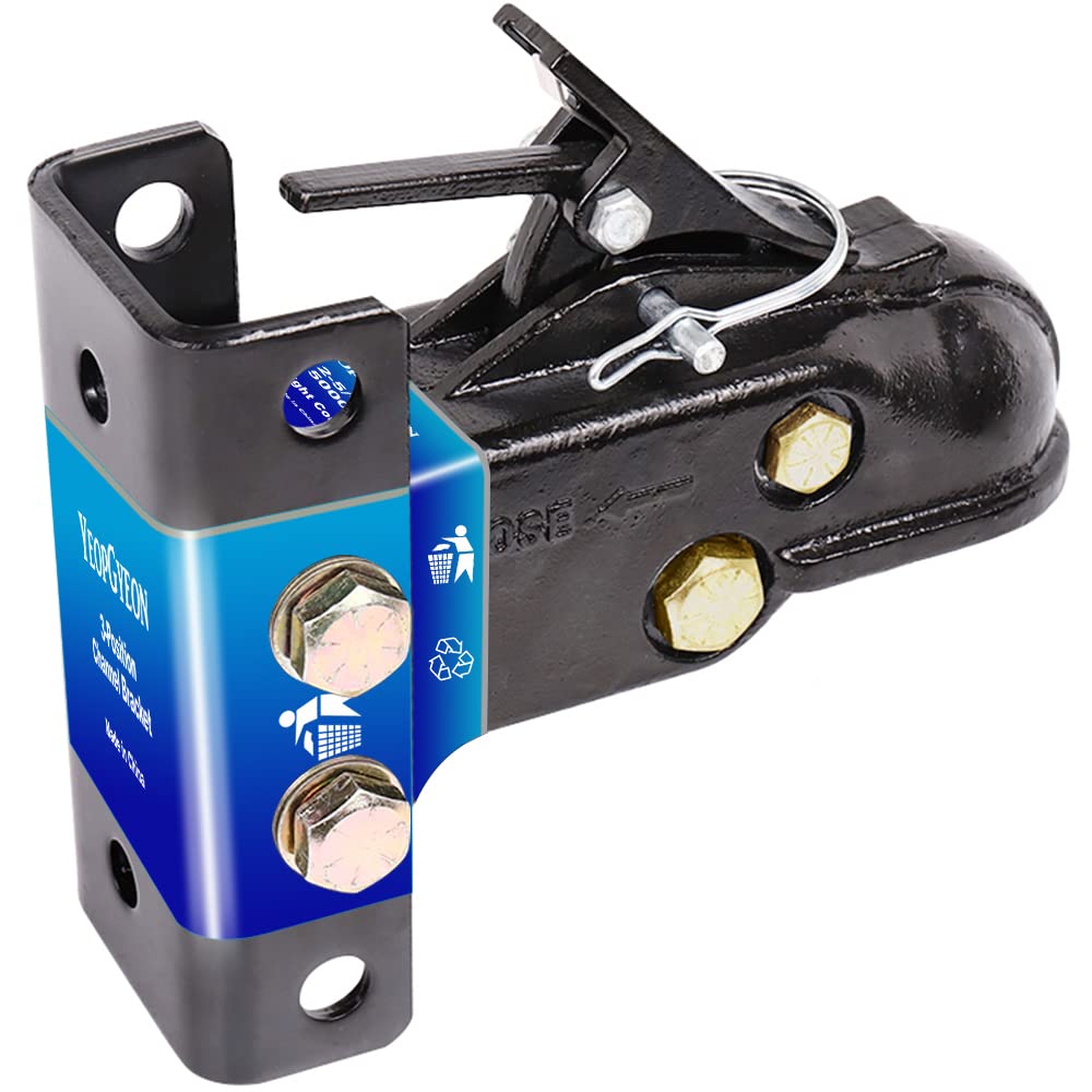 Photo 1 of YEOPGYEON Adjustable Trailer Coupler and 3-Position Channel Bracket Kit, 2-5/16" Hitch Ball,Capacity 15000 lbs,Black (3-Position)