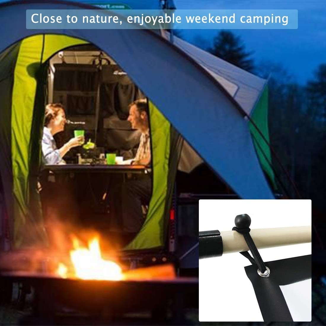 30 Pack Bungee Balls, Taomoder Black Bungee Cord HeavyWeight 4 inches Tarp Bungee Cords Tie Down Straps Multifunction Elastic Rope for Camping, Tents, Cargo, Projector Screen, Canopy Tent - - 