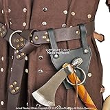 Medieval Gears Brand Genuine Leather Medieval Axe Hanger Viking Hatchet Tomahawk Holder Costume LARP
