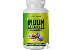 miNATURALS Pure Inulin Fiber Capsules 300 Veggie Caps Made from Chicory Root, Helps Promote Constipation Relief, Improves Gut