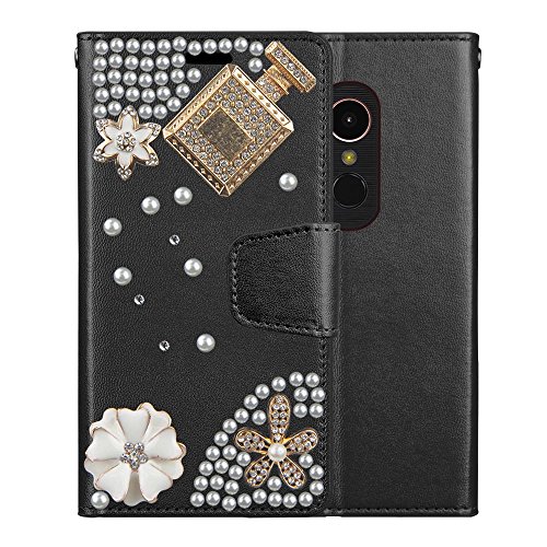 LG Stylus 4, Stylo 4 [El Lumiere Treasure Wallet Case] Multi-Card Slot Wallet Case [Drop Protection] Premium Leather [Kickstand Feature] (T-Perfume Black) - Thumbnail 2