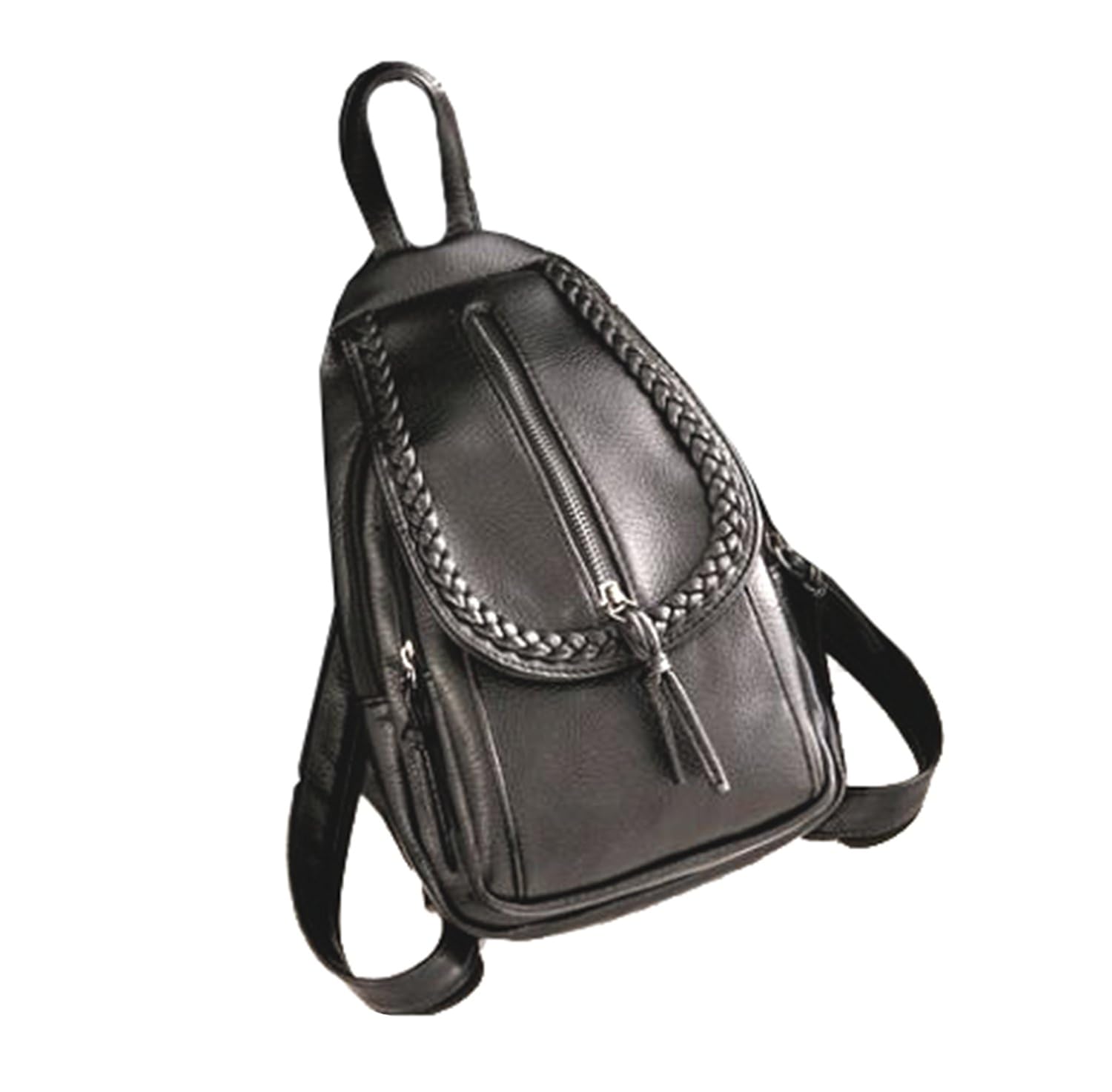 di grazia convertible(3 way) women's backpack handbag (black, black-3way-beaded-crossbody-bag)