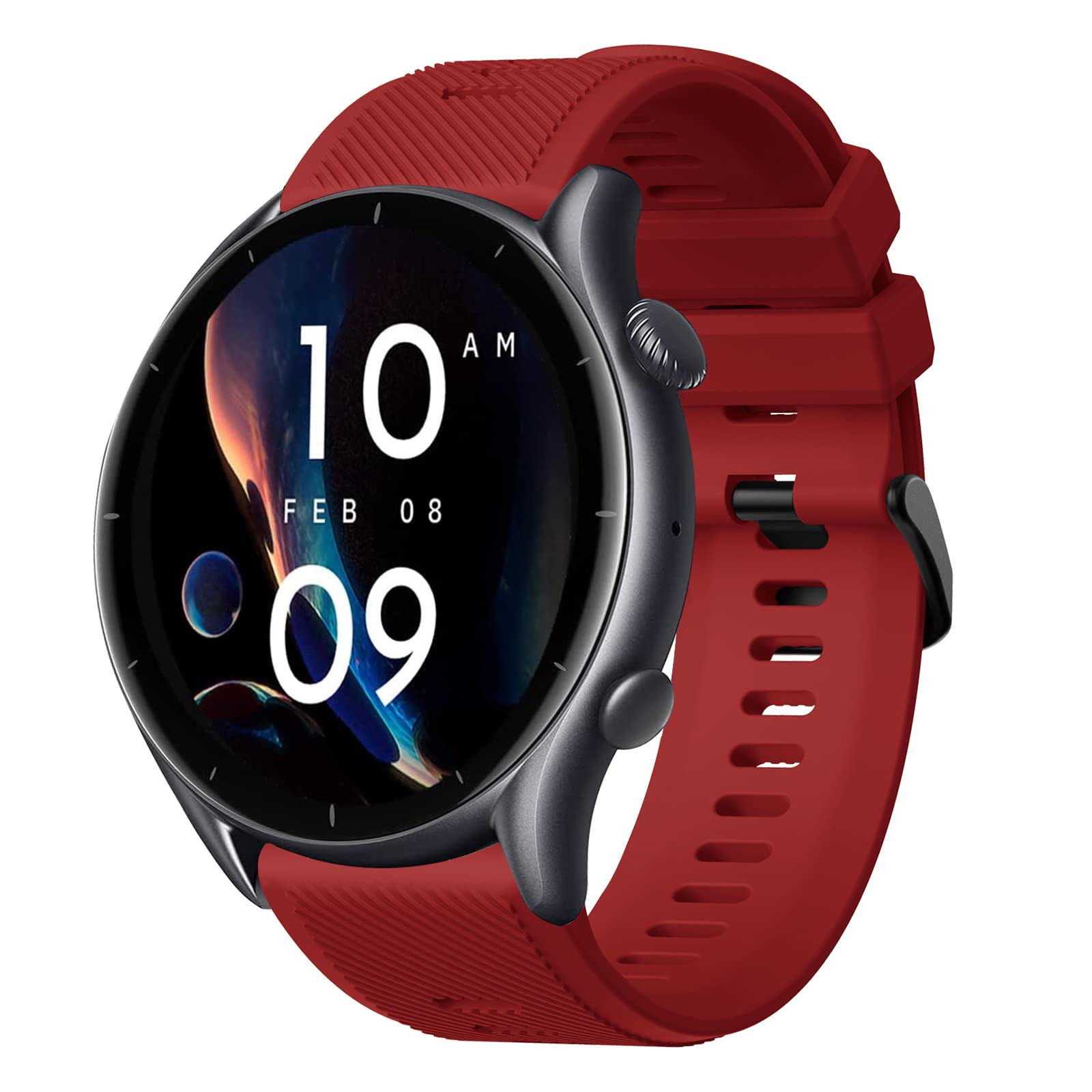 Strap for Amazfit GTR Silicone, 22mm Sport Replacement Straps for Amazfit Pace/Amazfit Stratos/Stratos 2/ Stratos 2S/ Stratos 3/ Amazfit GTR 2/ GTR 2e/ GTR 3/ GTR 3 Pro/Huawei Watch GT 2 3 Pro