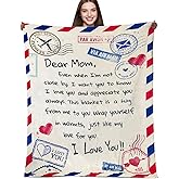 RABUSOFA Throw Blankets Gifts for Mom from Daughter Son Anniversary Birthday Dear Mom Blanket for Mother's Day Women,Super Soft Flannel for Christmas Valentines Day for Bed Couch 60x50 Inch