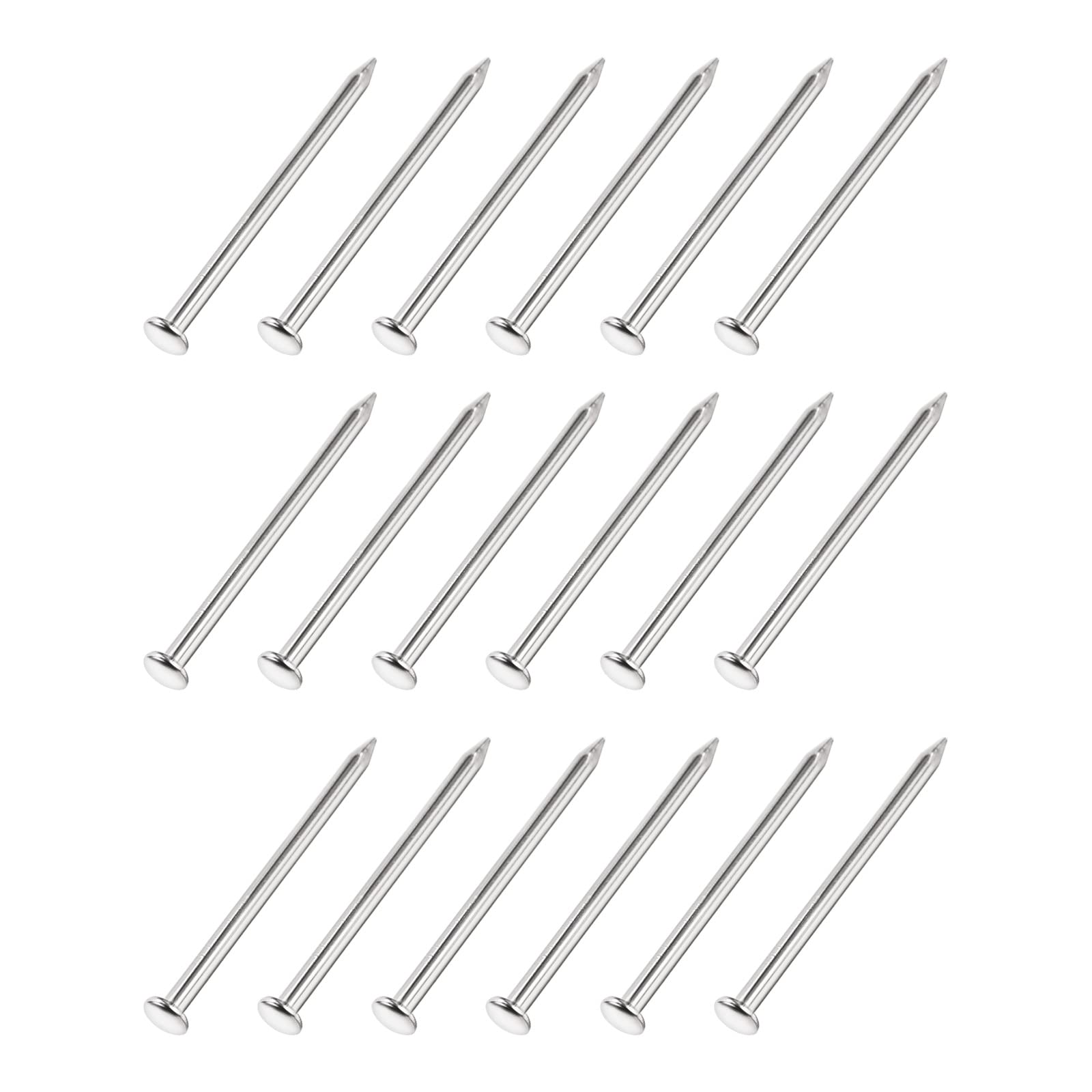 METALLIXITY Small Nails (1.8x30mm) 300pcs, Carbon Steel Tiny Hardware Nails - for Household Woodworking, Silver Tone